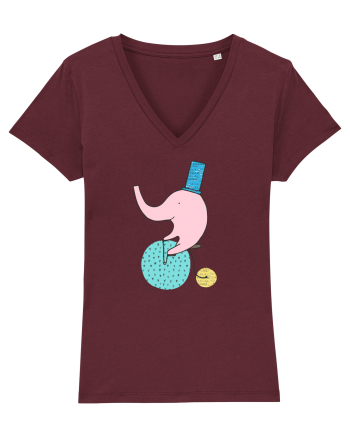 Elefant pe Bicicleta Burgundy
