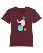 Elefant pe Bicicleta Tricou mânecă scurtă guler V Bărbat Presenter
