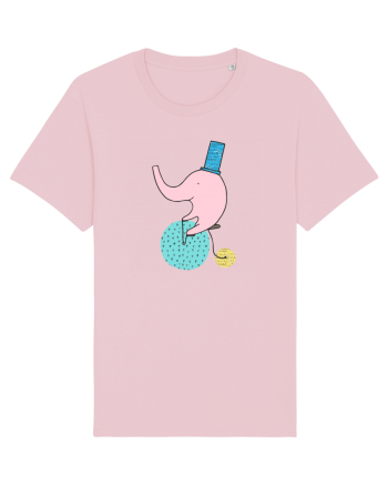 Elefant pe Bicicleta Cotton Pink