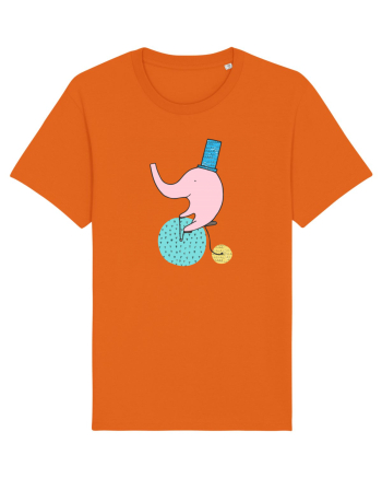 Elefant pe Bicicleta Bright Orange