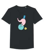 Elefant pe Bicicleta Tricou mânecă scurtă guler larg Bărbat Skater