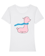 Lama cu Fular Tricou mânecă scurtă guler larg fitted Damă Expresser