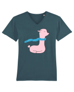 Lama cu Fular Tricou mânecă scurtă guler V Bărbat Presenter
