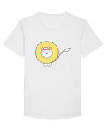Leu Dragut Tricou mânecă scurtă guler larg Bărbat Skater