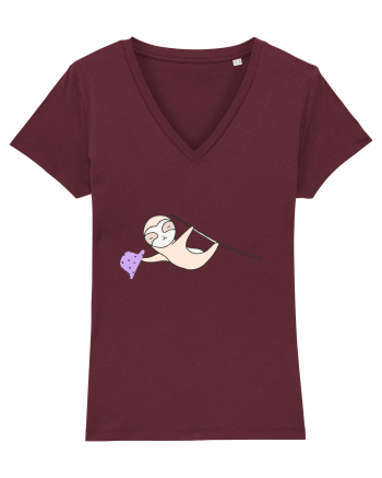 Lenes Sloth cu Palarie Burgundy