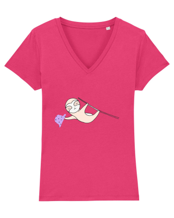 Lenes Sloth cu Palarie Raspberry