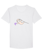 Lenes Sloth cu Palarie Tricou mânecă scurtă guler larg Bărbat Skater