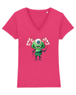 Ciclop Verde Tricou mânecă scurtă guler V Damă Evoker