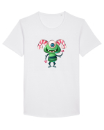Ciclop Verde Tricou mânecă scurtă guler larg Bărbat Skater