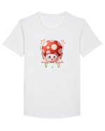 Ciupercuta Portocalie Tricou mânecă scurtă guler larg Bărbat Skater