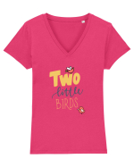 Two Little Birds Tricou mânecă scurtă guler V Damă Evoker