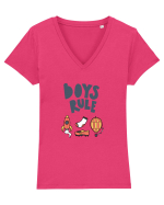 Boys Rule Tricou mânecă scurtă guler V Damă Evoker