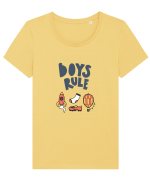 Boys Rule Tricou mânecă scurtă guler larg fitted Damă Expresser