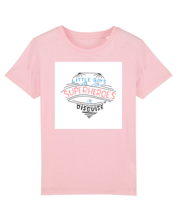 Little Boys are Superheroes Cotton Pink