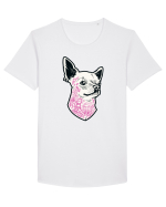 Tattoo Dog Tricou mânecă scurtă guler larg Bărbat Skater