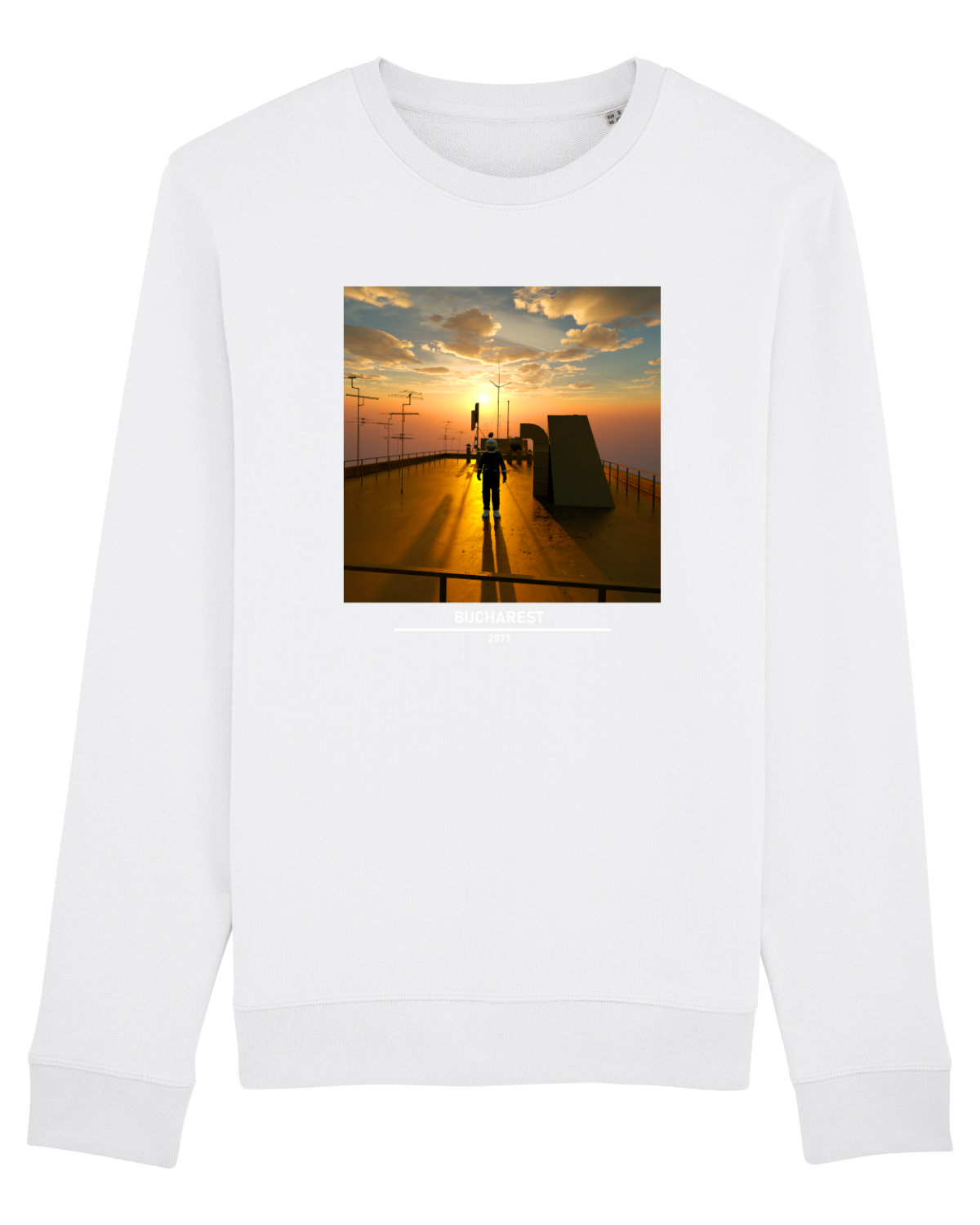 Bluză mânecă lungă Unisex Rise White