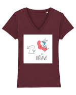 Be Brave Tricou mânecă scurtă guler V Damă Evoker
