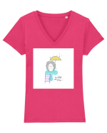 Wild and Free Tricou mânecă scurtă guler V Damă Evoker