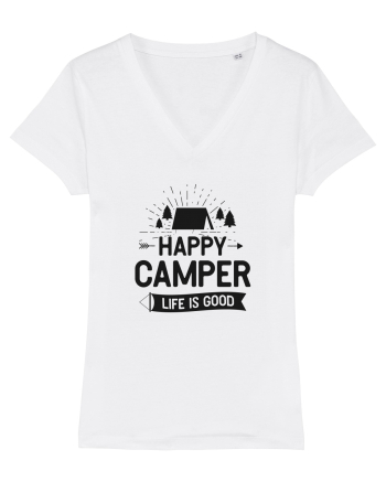 Happy Camper Life is Good White