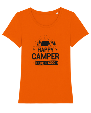 Happy Camper Life is Good Bright Orange