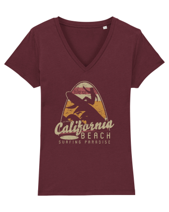 California Beach Surfing Burgundy