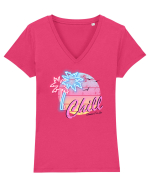 Chill Neon Tricou mânecă scurtă guler V Damă Evoker