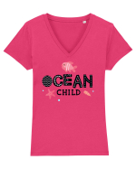 Ocean Cute Tricou mânecă scurtă guler V Damă Evoker