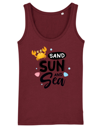 Sand Sun and the Sea Burgundy