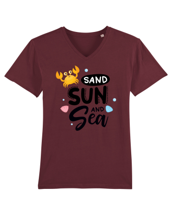 Sand Sun and the Sea Burgundy