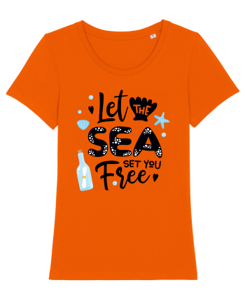 Let the Sea set you Free Bright Orange