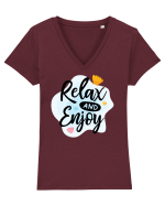 Relax and Enjoy Tricou mânecă scurtă guler V Damă Evoker