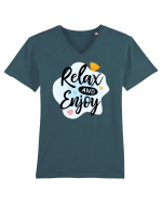 Relax and Enjoy Tricou mânecă scurtă guler V Bărbat Presenter