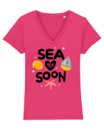 Sea You Soon Tricou mânecă scurtă guler V Damă Evoker