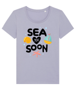 Sea You Soon Tricou mânecă scurtă guler larg fitted Damă Expresser