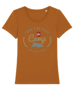 No Place Like Camp Tricou mânecă scurtă guler larg fitted Damă Expresser