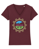 Summer Season Retro Tricou mânecă scurtă guler V Damă Evoker