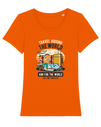 Travel Around the World Bright Orange