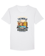 Travel Around the World Tricou mânecă scurtă guler larg Bărbat Skater