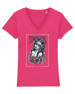 Timeless Trandafiri Tattoo Tricou mânecă scurtă guler V Damă Evoker