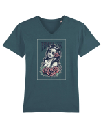 Timeless Trandafiri Tattoo Tricou mânecă scurtă guler V Bărbat Presenter
