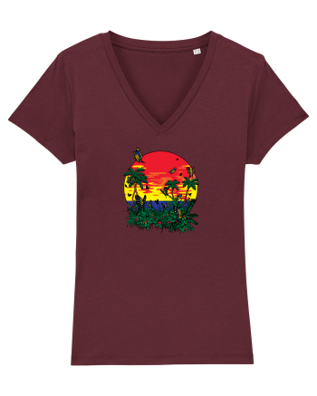Butterfly Island Retro Burgundy
