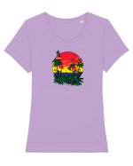Butterfly Island Retro Tricou mânecă scurtă guler larg fitted Damă Expresser