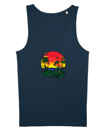 Butterfly Island Retro Navy