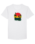 Butterfly Island Retro Tricou mânecă scurtă guler larg Bărbat Skater