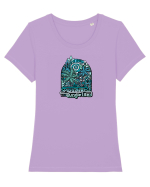 Paradise Jungle Life Tricou mânecă scurtă guler larg fitted Damă Expresser