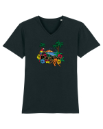 Paradise Island Parot Tricou mânecă scurtă guler V Bărbat Presenter