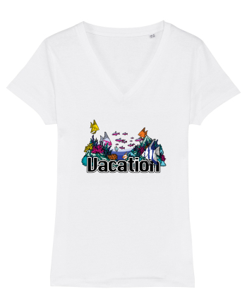 Vacation Fish Ocean White