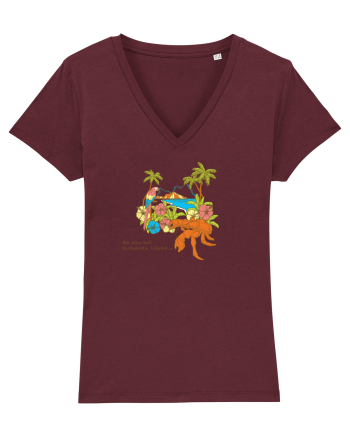 Island Crab Parrot Retro Burgundy