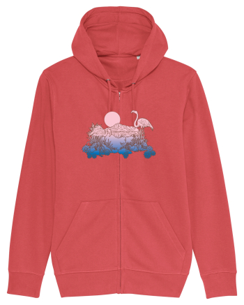 Flamingo Sunset Retro Carmine Red