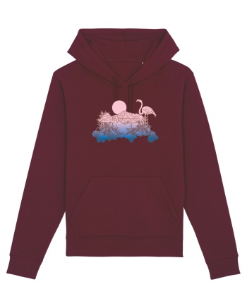 Flamingo Sunset Retro Burgundy